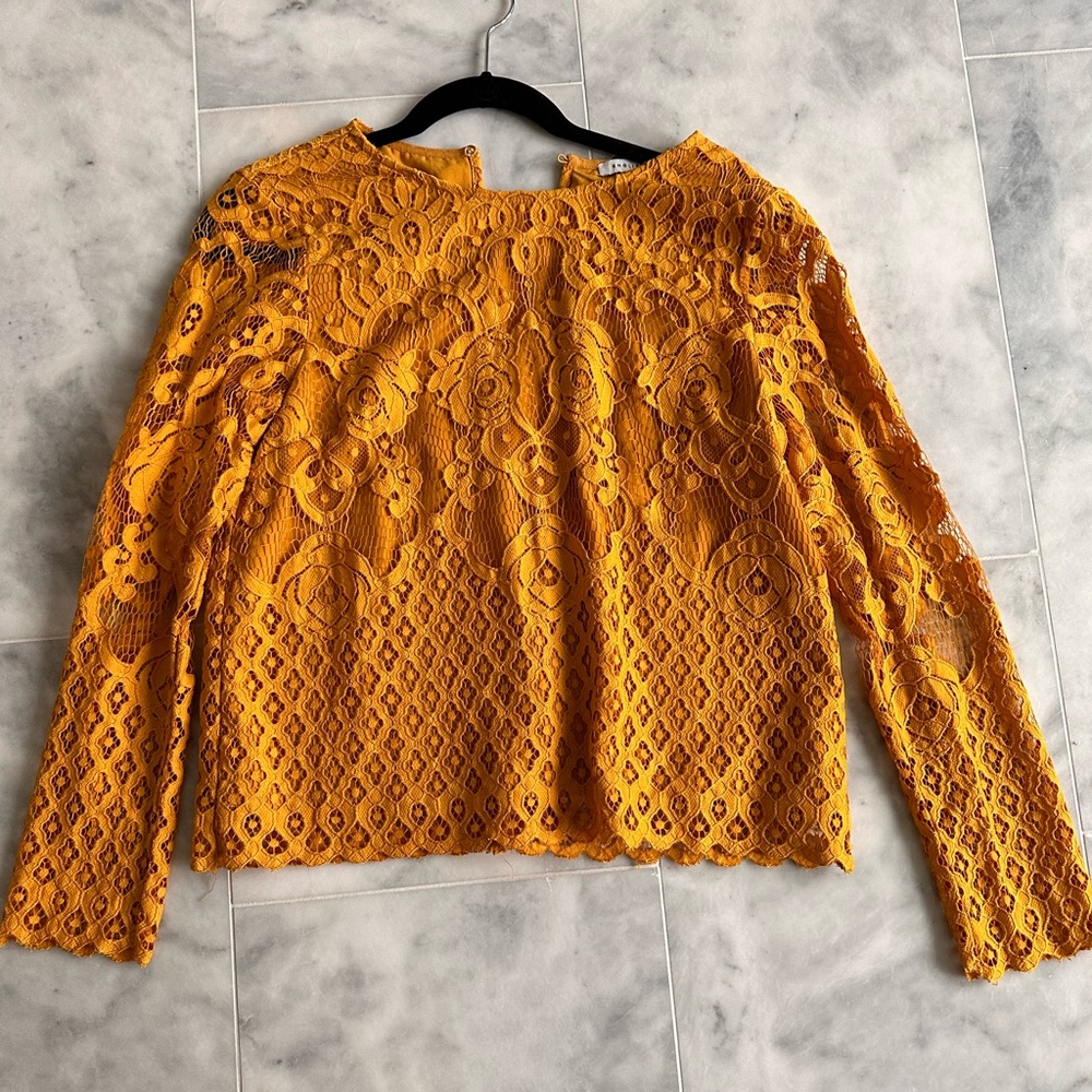 English factory long sleeve lace shirt
